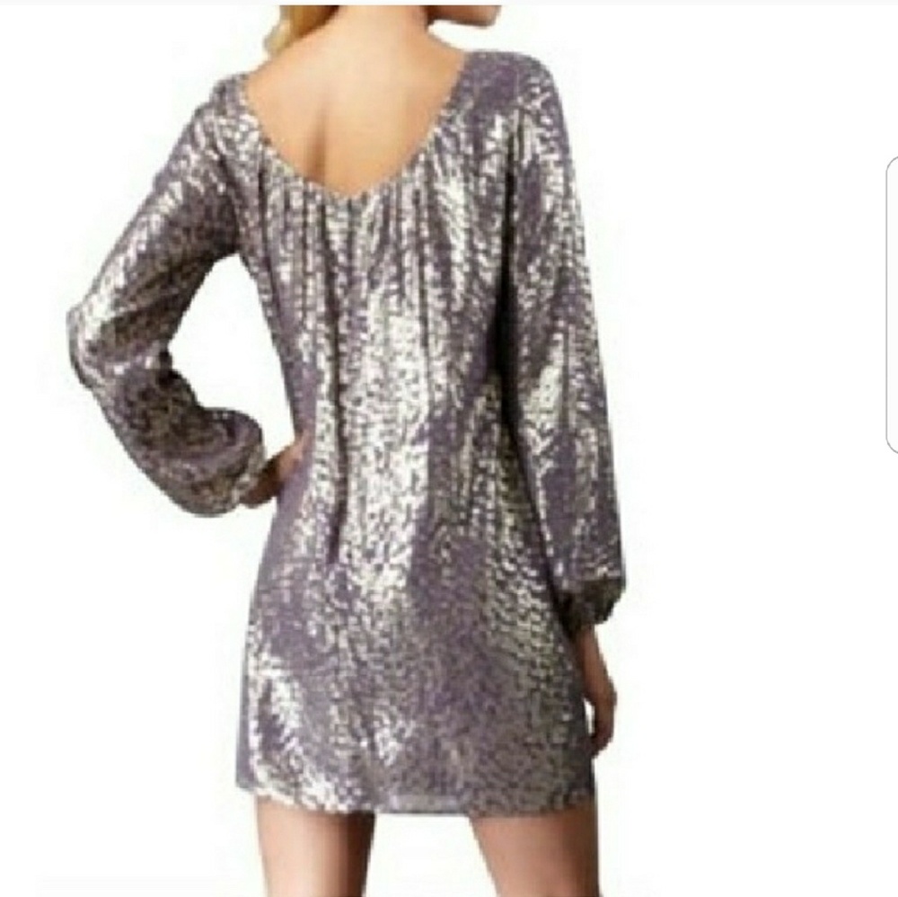 Shoshanna Silver Sequin Mini Dress